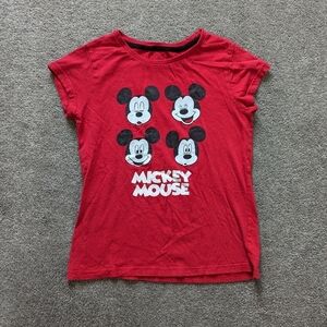 Disney Mickey Mouse red Tshirt Mickey logo kids XL 14 16 years old